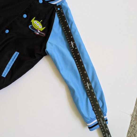 Disney Toy Story Buzz Lightyear Alien Varsity Bomber Jacket Kids 5/6 Insulated - Picture 8 of 8
